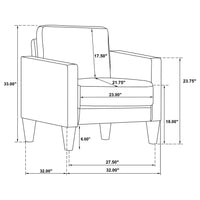 Ruth 3-piece Upholstered Track Arm Sofa Set Grey