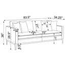 Apperson 2-piece Upholstered Track Arm Sofa Set Light Grey