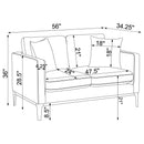 Apperson 2-piece Upholstered Track Arm Sofa Set Light Grey