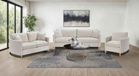 Corliss 3-piece Upholstered Arched Arm Sofa Set Beige