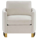 Corliss Upholstered Curved Track Arm Chair Beige