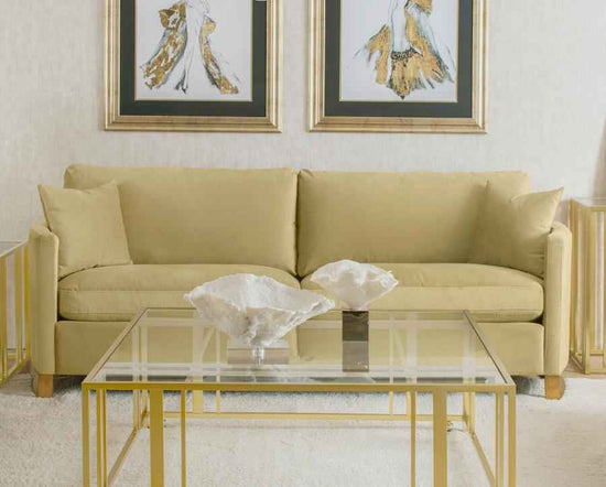 Corliss Upholstered Curved Track Arm Sofa Camel