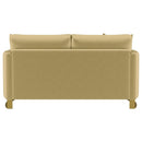 Corliss Upholstered Curved Track Arm Loveseat Camel