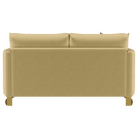 Corliss Upholstered Curved Track Arm Loveseat Camel