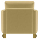 Corliss Upholstered Curved Track Arm Chair Camel