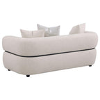 Jeanette 2-piece Fabric Upholstered Round Arm Sofa Set Beige