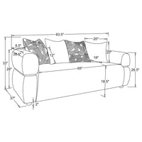 Jeanette 2-piece Fabric Upholstered Round Arm Sofa Set Beige