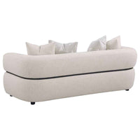 Jeanette 3-piece Fabric Upholstered Round Arm Sofa Set Beige