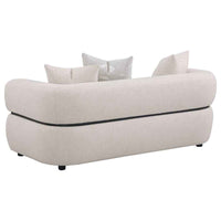 Jeanette 3-piece Fabric Upholstered Round Arm Sofa Set Beige