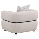 Jeanette 3-piece Fabric Upholstered Round Arm Sofa Set Beige