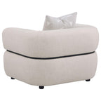 Jeanette 3-piece Fabric Upholstered Round Arm Sofa Set Beige