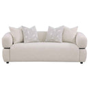 Jeanette 84-inch Fabric Upholstered Round Arm Sofa Beige
