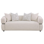 Jeanette 84-inch Fabric Upholstered Round Arm Sofa Beige