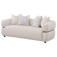 Jeanette 84-inch Fabric Upholstered Round Arm Sofa Beige