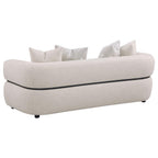 Jeanette 84-inch Fabric Upholstered Round Arm Sofa Beige