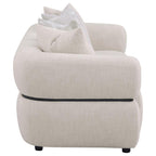 Jeanette 84-inch Fabric Upholstered Round Arm Sofa Beige