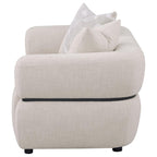 Jeanette 73-inch Fabric Upholstered Round Arm Loveseat Beige