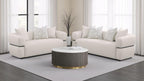 Jeanette 73-inch Fabric Upholstered Round Arm Loveseat Beige