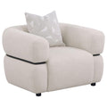 Jeanette Fabric Upholstered Round Arm Accent Chair Beige