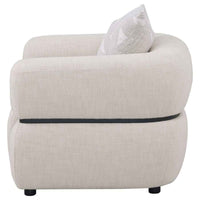 Jeanette Fabric Upholstered Round Arm Accent Chair Beige