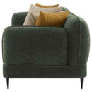 Jade Chenille Upholstered Modern Track Arm Sofa Green