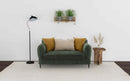 Jade Chenille Upholstered Modern Track Arm Loveseat Green
