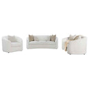 Rainn 3-piece Boucle Upholstered Sloped Arm Sofa Set Latte