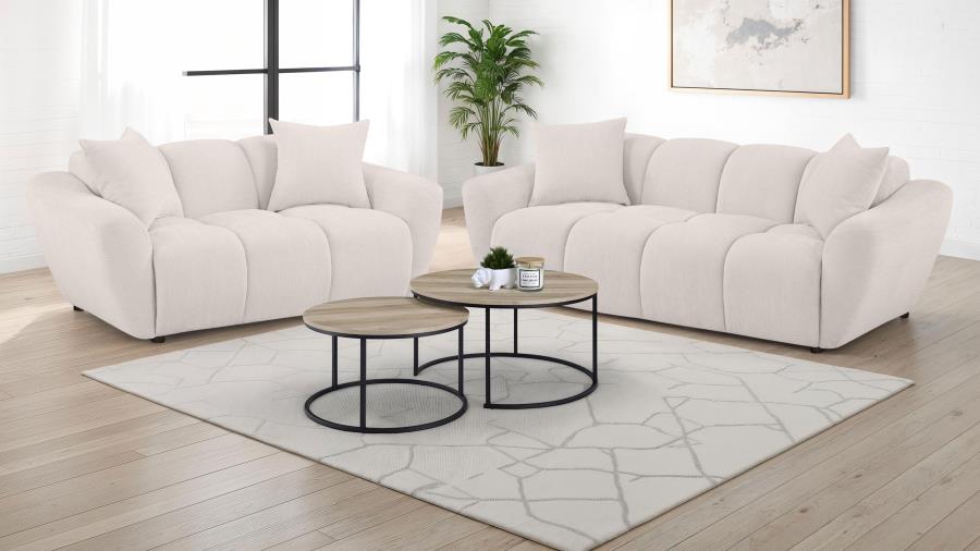 Destino Chenille Upholstered Splayed Arm Sofa Greige