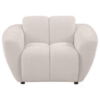 Destino Chenille Upholstered Splayed Arm Accent Chair Greige