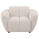 Destino Chenille Upholstered Splayed Arm Accent Chair Greige