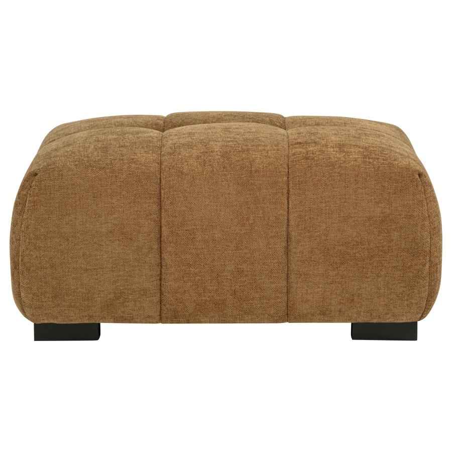 Octavia Upholstered Rectangular Ottoman Amber