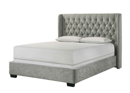 Crown Mark Daphne 3-Piece Light Gray Upholstered Bed Set