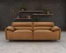 Buxton Top Grain Leather Upholstered Sofa Orange
