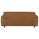 Buxton Top Grain Leather Upholstered Loveseat Orange