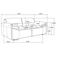 Buxton 2-piece Leather Upholstered Sofa Set Graphite