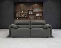 Buxton Top Grain Leather Upholstered Loveseat Graphite