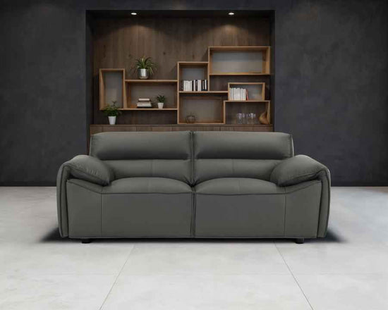 Buxton Top Grain Leather Upholstered Loveseat Graphite