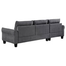 Caspian Upholstered Curved Arm Chaise Sectional Sofa Grey