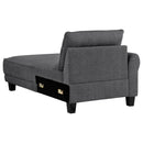 Caspian Upholstered Curved Arm Chaise Sectional Sofa Grey
