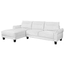 Caspian Upholstered Curved Arm Chaise Sectional Sofa White