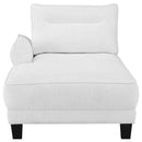 Caspian Upholstered Curved Arm Chaise Sectional Sofa White