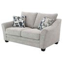 Tomkins Boucle Upholstered Loveseat Light Grey - Home & Sleep Outlet