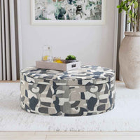 Tomkins Oval Upholstered Storage Ottoman Indigo Blue - Home & Sleep Outlet