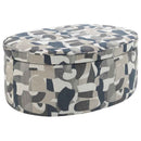 Tomkins Oval Upholstered Storage Ottoman Indigo Blue - Home & Sleep Outlet