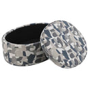 Tomkins Oval Upholstered Storage Ottoman Indigo Blue - Home & Sleep Outlet