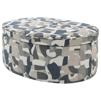 Tomkins Oval Upholstered Storage Ottoman Indigo Blue - Home & Sleep Outlet