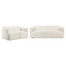 Dorset 2-piece Upholstered Round Track Arm Sofa Set White - Home & Sleep Outlet