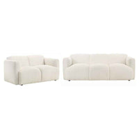 Dorset 2-piece Upholstered Round Track Arm Sofa Set White - Home & Sleep Outlet