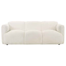 Dorset 2-piece Upholstered Round Track Arm Sofa Set White - Home & Sleep Outlet