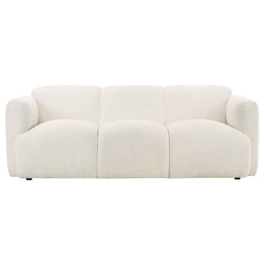Dorset 2-piece Upholstered Round Track Arm Sofa Set White - Home & Sleep Outlet